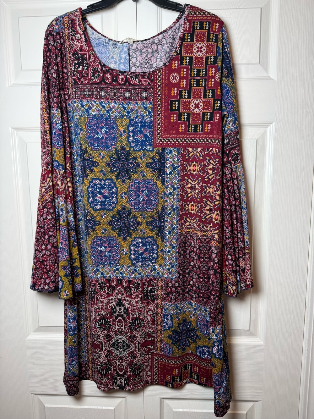 HAANI boho multicolored patchwork floral dress